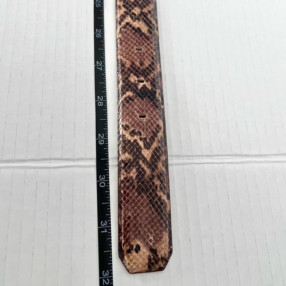 VTG 90s Liz Claiborne Thick Snakeskin Belt S, Classic Boho Luxury